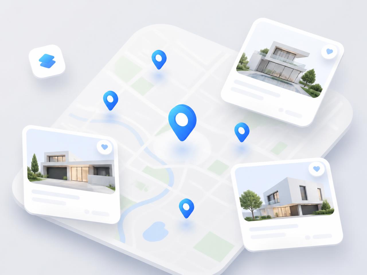 Preview of the NIWASA map-first property marketplace with listing cards and map pins